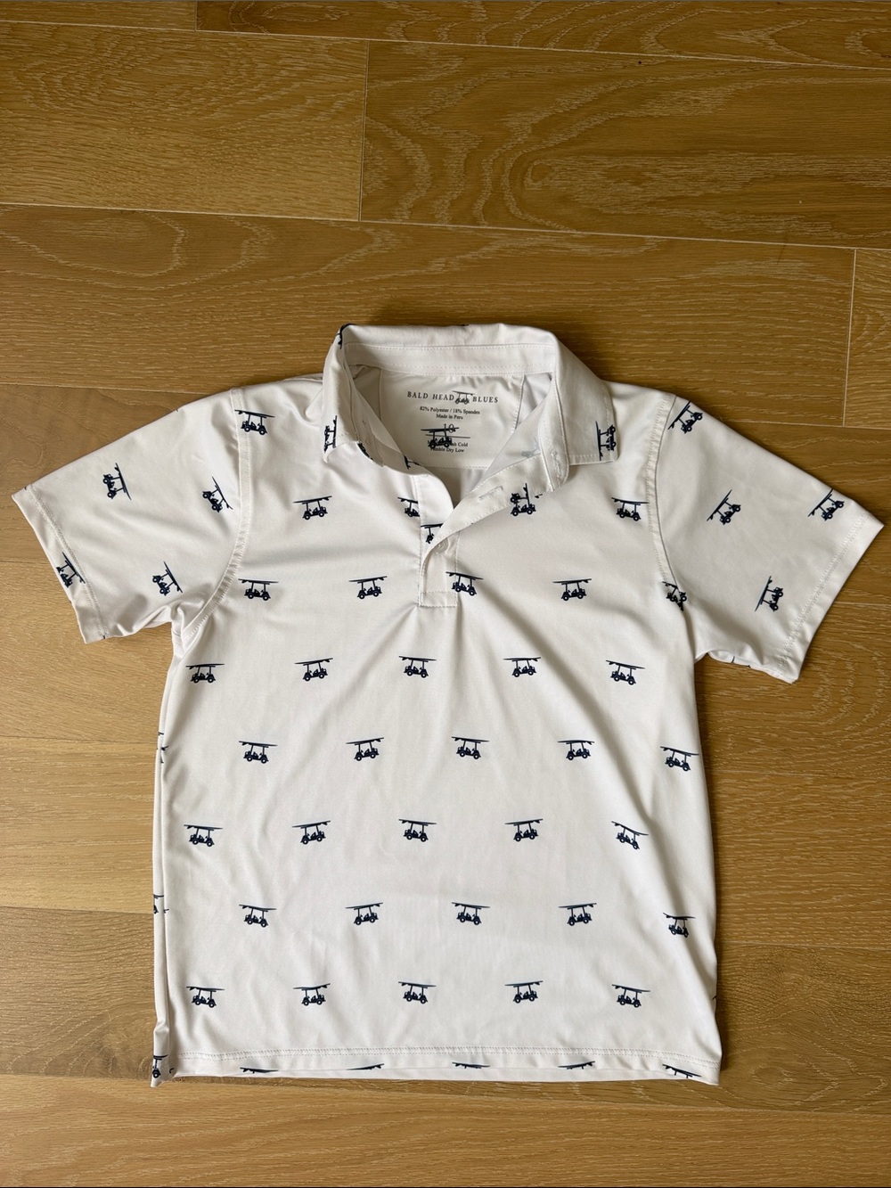 Bald Head Blues Boys' Golf Carts Polo Shirt - size 10